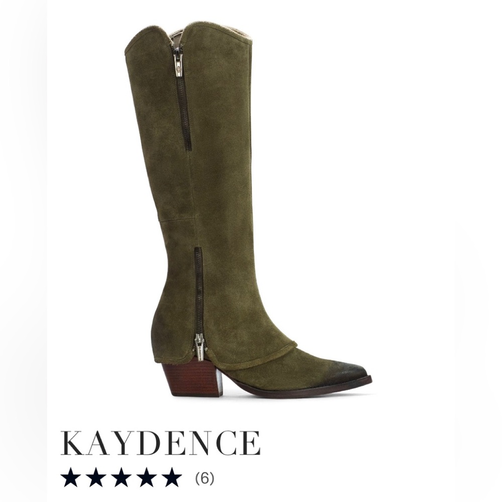 Kaydence Suede Military Green Boots Sz 8